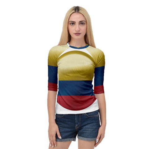 Colombia Flag Country National Quarter Sleeve Raglan Tee by Sapixe