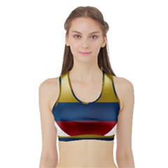 Colombia Flag Country National Sports Bra With Border by Sapixe