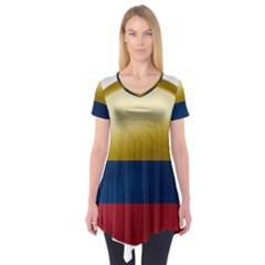 Colombia Flag Country National Short Sleeve Tunic  by Sapixe