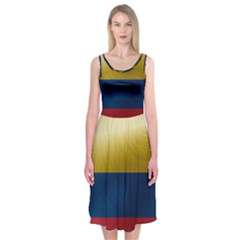 Colombia Flag Country National Midi Sleeveless Dress by Sapixe