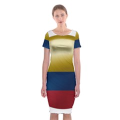 Colombia Flag Country National Classic Short Sleeve Midi Dress by Sapixe