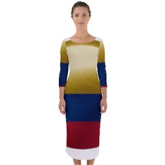 Colombia Flag Country National Quarter Sleeve Midi Bodycon Dress by Sapixe