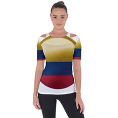 Colombia Flag Country National Shoulder Cut Out Short Sleeve Top by Sapixe