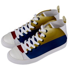 Colombia Flag Country National Women s Mid-top Canvas Sneakers by Sapixe