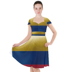 Colombia Flag Country National Cap Sleeve Midi Dress by Sapixe