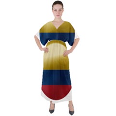 Colombia Flag Country National V-neck Boho Style Maxi Dress