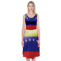 Venezuela Flag Country Nation Midi Sleeveless Dress by Sapixe