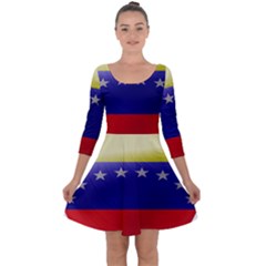 Venezuela Flag Country Nation Quarter Sleeve Skater Dress by Sapixe