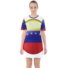 Venezuela Flag Country Nation Sixties Short Sleeve Mini Dress by Sapixe