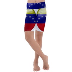 Venezuela Flag Country Nation Kids  Lightweight Velour Cropped Yoga Leggings by Sapixe