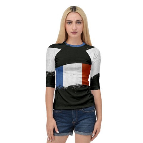 Flag France Flags French Country Quarter Sleeve Raglan Tee by Sapixe