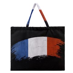 Flag France Flags French Country Zipper Large Tote Bag by Sapixe