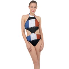 Flag France Flags French Country Halter Side Cut Swimsuit by Sapixe