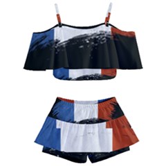 Flag France Flags French Country Kids  Off Shoulder Skirt Bikini by Sapixe