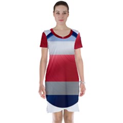 Costa Rica Flag Country Symbol Short Sleeve Nightdress