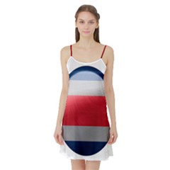 Costa Rica Flag Country Symbol Satin Night Slip by Sapixe