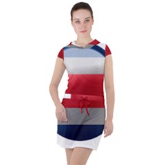 Costa Rica Flag Country Symbol Drawstring Hooded Dress by Sapixe