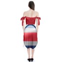 Costa Rica Flag Country Symbol Shoulder Tie Bardot Midi Dress View2