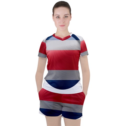 Costa Rica Flag Country Symbol Women s Tee And Shorts Set by Sapixe