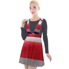 Costa Rica Flag Country Symbol Plunge Pinafore Velour Dress by Sapixe