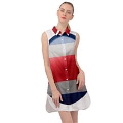 Costa Rica Flag Country Symbol Sleeveless Shirt Dress