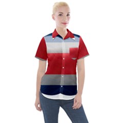 Costa Rica Flag Country Symbol Women s Short Sleeve Pocket Shirt