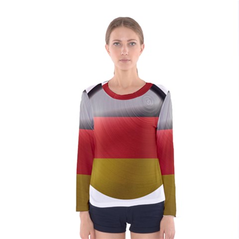 Germany Flag Europe Country Women s Long Sleeve Tee by Sapixe