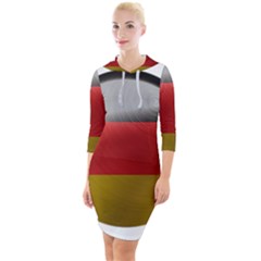 Germany Flag Europe Country Quarter Sleeve Hood Bodycon Dress by Sapixe