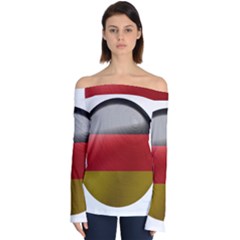 Germany Flag Europe Country Off Shoulder Long Sleeve Top by Sapixe