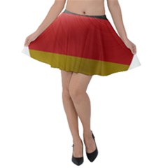 Germany Flag Europe Country Velvet Skater Skirt by Sapixe