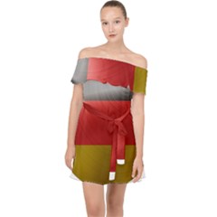 Germany Flag Europe Country Off Shoulder Chiffon Dress by Sapixe