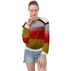 Germany Flag Europe Country Banded Bottom Chiffon Top by Sapixe