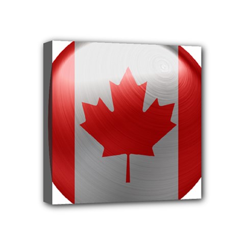 Canada Flag Country Symbol Nation Mini Canvas 4  X 4  (stretched) by Sapixe