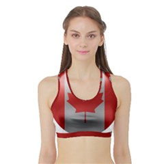 Canada Flag Country Symbol Nation Sports Bra With Border by Sapixe