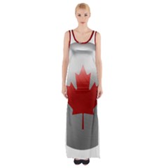 Canada Flag Country Symbol Nation Thigh Split Maxi Dress by Sapixe