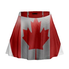 Canada Flag Country Symbol Nation Mini Flare Skirt by Sapixe