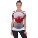 Canada Flag Country Symbol Nation Shoulder Cut Out Short Sleeve Top View1