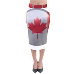 Canada Flag Country Symbol Nation Velvet Midi Pencil Skirt by Sapixe