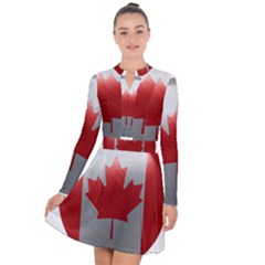 Canada Flag Country Symbol Nation Long Sleeve Panel Dress by Sapixe