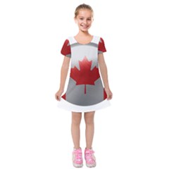 Canada Flag Country Symbol Nation Kids  Short Sleeve Velvet Dress