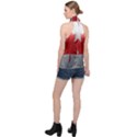 Canada Flag Country Symbol Nation Halter Asymmetric Satin Top View2