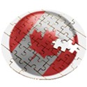 Canada Flag Country Symbol Nation Wooden Puzzle Round View2