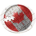 Canada Flag Country Symbol Nation Wooden Puzzle Round View3