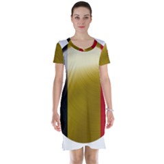 Belgium Flag Country Europe Short Sleeve Nightdress by Sapixe