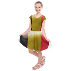 Belgium Flag Country Europe Kids  Short Sleeve Dress by Sapixe