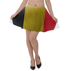 Belgium Flag Country Europe Velvet Skater Skirt by Sapixe