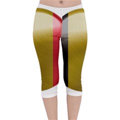 Belgium Flag Country Europe Velvet Capri Leggings  by Sapixe