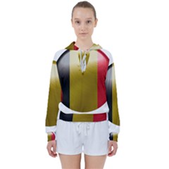 Belgium Flag Country Europe Women s Tie Up Sweat by Sapixe