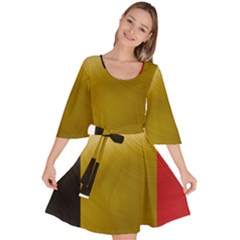 Belgium Flag Country Europe Velour Kimono Dress by Sapixe