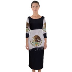 Flag Mexico Country National Quarter Sleeve Midi Bodycon Dress by Sapixe